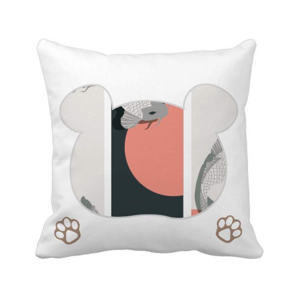 Housse de coussin poisson japonais carrée qui apporte sérénité à votre foyer