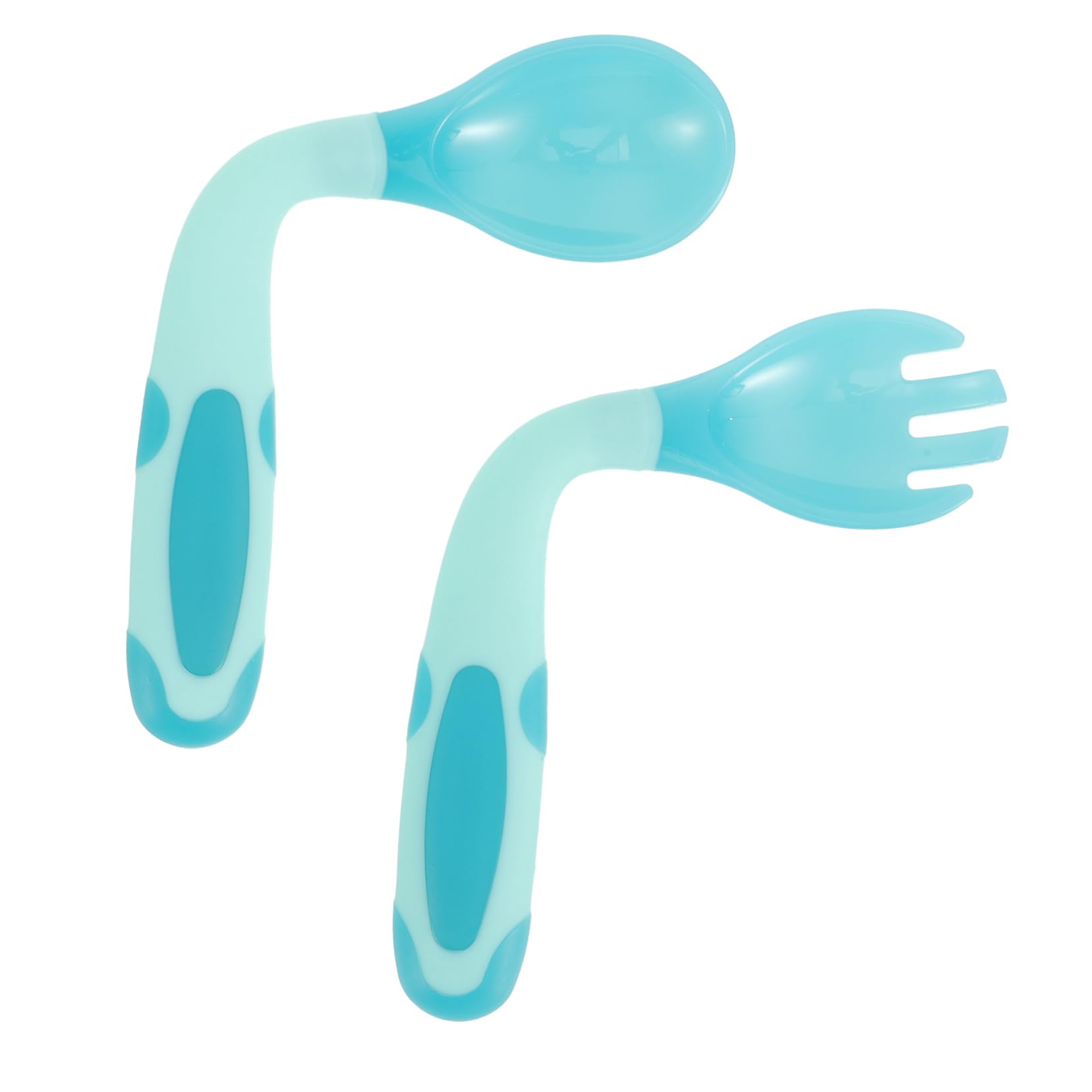 SUPVOX 1Set Left Handed Spoon and Fork Dining Tableware for Home Use Curved Design for Left Handed for LED Weaning