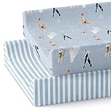 Sorrel + Fern Changing Pad Cover 2-Pack (Watercolor Airplanes and Clouds) - Premium Fitted Sheets - Buttery Soft Cotton Blend