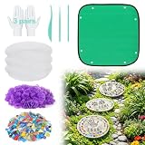 3 Sets 10in Stepping Stone Kit - Includes Concrete Molds & Letter Number Stamps,...