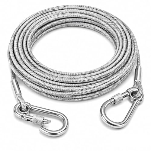 Image of Heavy Duty Clothes Drying Rope 10 Meter with Hooks | Strong Steel Clothesline for Balcony, Travel, Camping & Home Use | Rust Resistant Silver Clothes Line