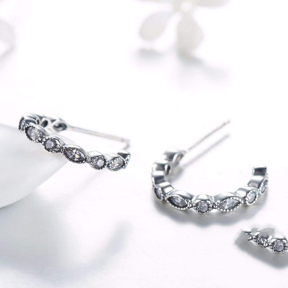orecchino Orecchini Pendenti Orecchini a Bottone in Argento Sterling s925 Design Semplice con zirconi Trasparenti per Le Donne Gioielli da Sposa Gioielli Accessori per Ragazze Accessori Moda per