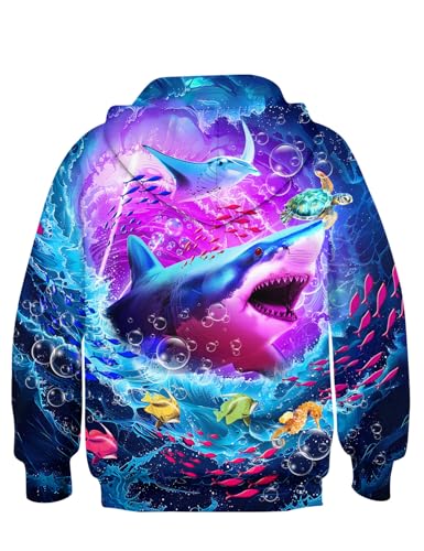 Image of TUONROAD Boys Girls Hoodies 3D Printed Cool Hooded Lightweight 6-16T Hooded Pullover Sweatshirt for Kids