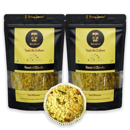 Image of Being Bania Special Chiwda | Lite Chidwa | Chivda | Diet Mixture | Famous Indian Snack | Roasted Namkeen | No preservatives | All natural and Fresh snack 150g (Pack of 2)