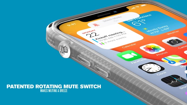 Catalyst Custodia progettata per iPhone 12/12 Pro, interruttore di disattivazione rotante brevettato, compatibile con MagSafe, 3 m Drop Proof, Crux Accessories Sistema di fissaggio - Giallo fluo