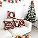 Fjfz Set of 4 Christmas Farmhouse Decorative Throw Pillow Cover 4PCS Red Buffalo Check Plaid Deer Tree Sign Winter Holiday Decoration Merry & Bright Home Décor Cotton Linen Cushion Case Sofa 18