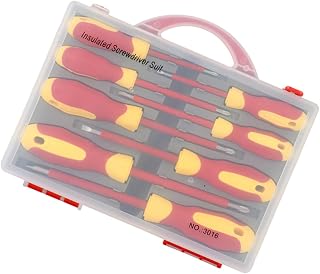 Insulated Precision Screwdriver Set 8-in-1 Made of Sturdy Chromium Vanadium Alloy Steel, Easy to Carry Portable Hand Tool Kit for Electricians and General Use Random Color