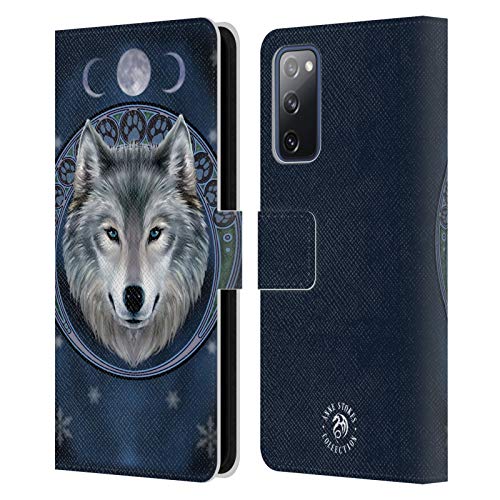 Carcasa de cuero tipo libro Anne Stokes para Samsung Galaxy S20 FE con diseño de lobos
