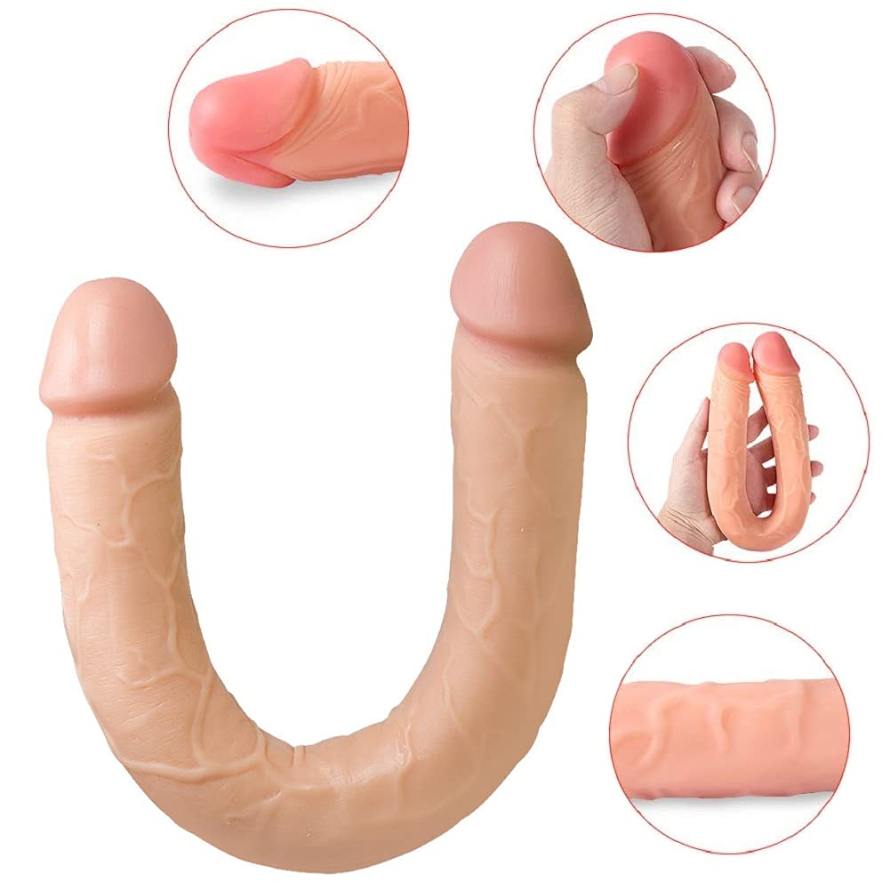 Roluck Doppio Dildo per Le Donne 46 cm Extra Lungo Doppio Dildo Dildo Realistico per Lesbiche Masturbazione Femminile Stimolazione del Punto G Pene Anale Dildo Giocattolo Del Sesso