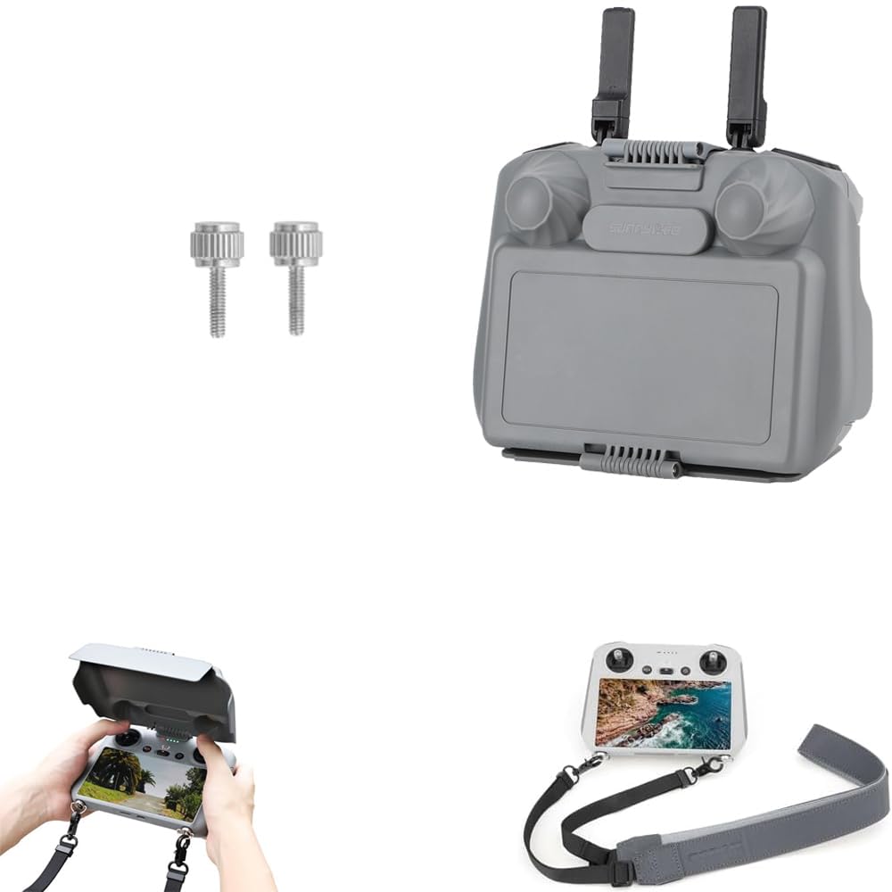 LINGHUANGRC 2 Sunshade + Adjustable Neck Strap Set For DJI RC 2 Sun Hood Cover Joysticks Protector For DJI Mini 4 Pro/AIR 3 Series Remote Controller Accessories