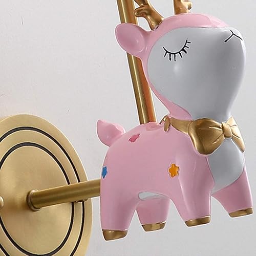 Miniatura 5 de OLOTU Luces de pared para habitación de los niños, luces de pared de tela de cobre, lámpara de pared creativa de dibujos animados linda