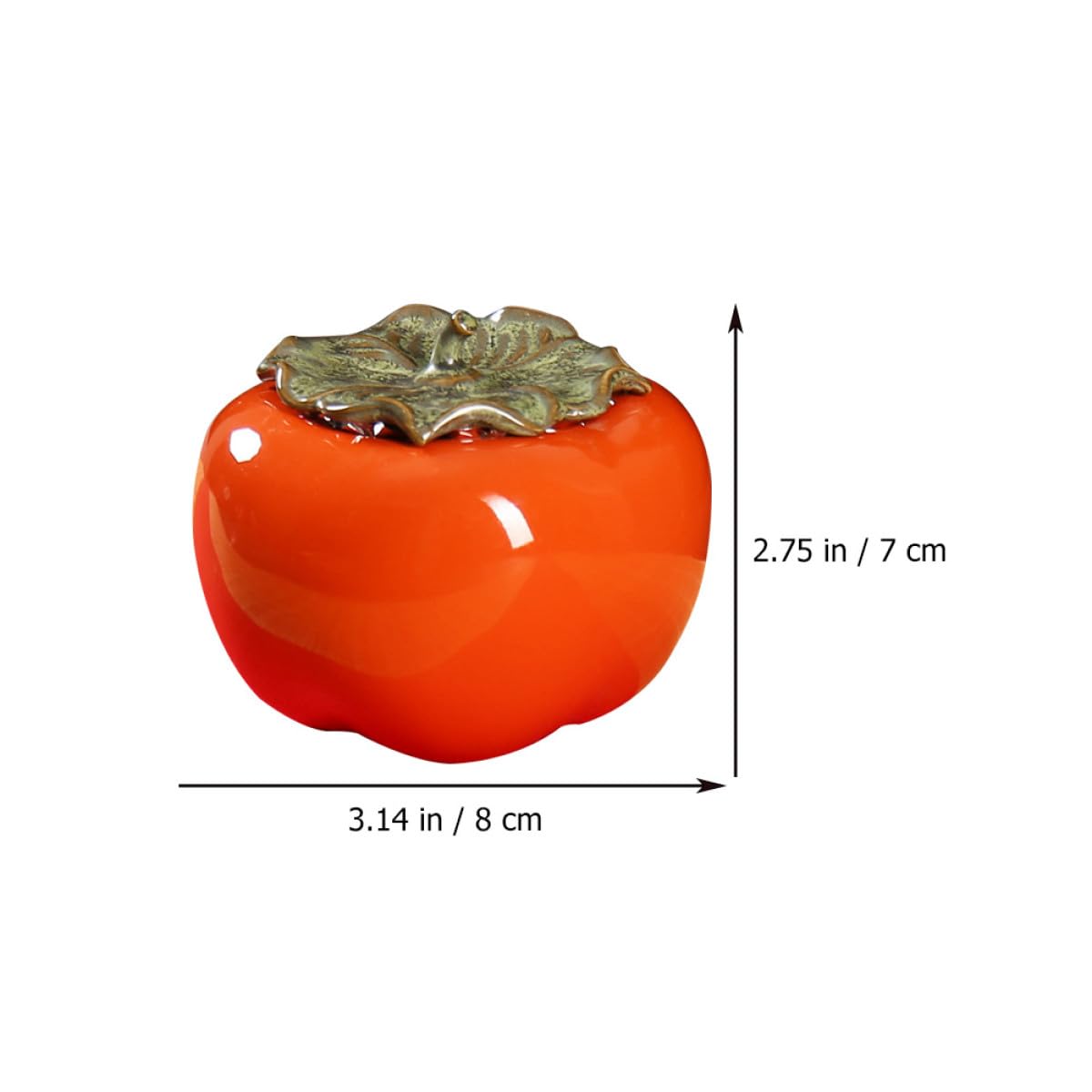 GALPADA Set 2 Barattoli Arancio da 150ml a Forma di Cachi in Ceramica per Conservazione e Decorazione Coperchio Ermetico Contenitori per Tè e Caffè
