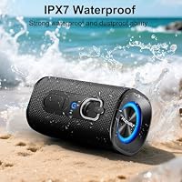 Bluetooth Lautsprecher mit Licht, Musikbox Bluetooth 5.4, 30W Max Dual Lautsprecher,30 Std Akku,Bass Boost Box mit IPX7 Wasserschut, Kabellose Stereo Pairing,Outdoor Lautsprecher für Reisen, Sport – Ansicht 6