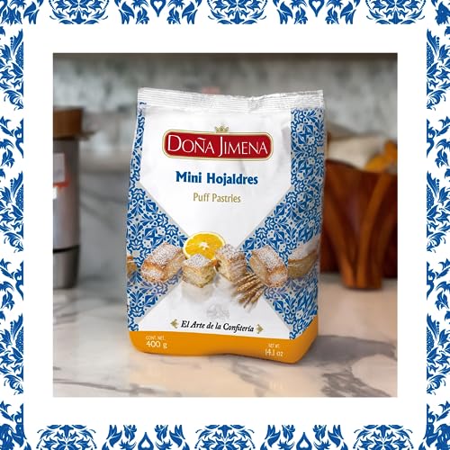 DOÑA JIMENA – Blätterteigplätzchen mit Puderzucker, höchste Qualität, typisches Weihnachtsgebäck, handwerklich hergestelltes Rezept, 400 g