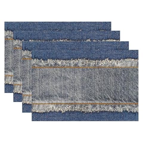 Batmerry Blue Fringe Placemat Set Cover