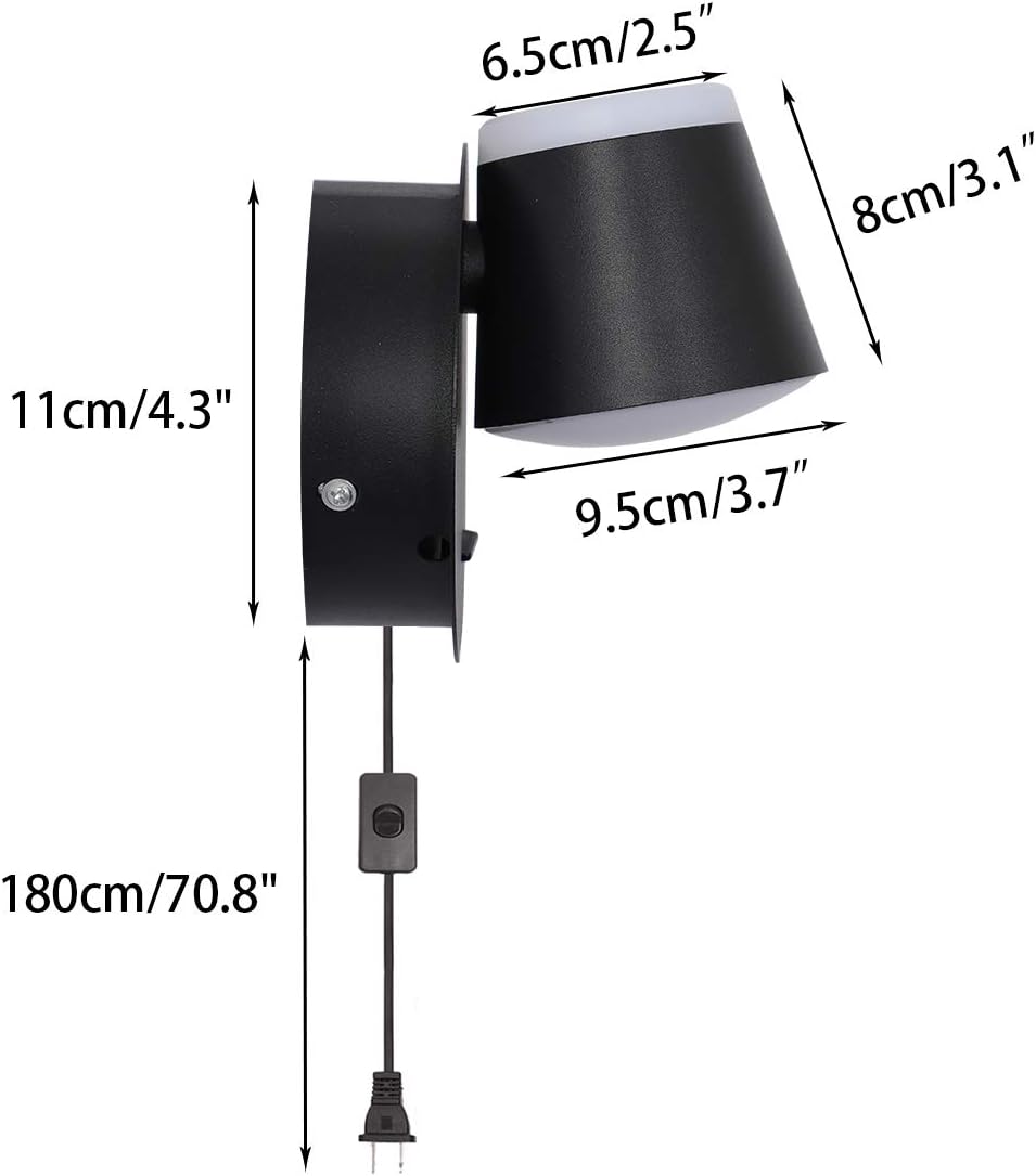 60% Off Discount Kernorv Modern LED Plug in Wall Sconces, Bedside Wall Lamp with Switch Lighting Fixture 350 Rotation, Headboard Lights for Bedroom 10W 6000K (2 Pack)