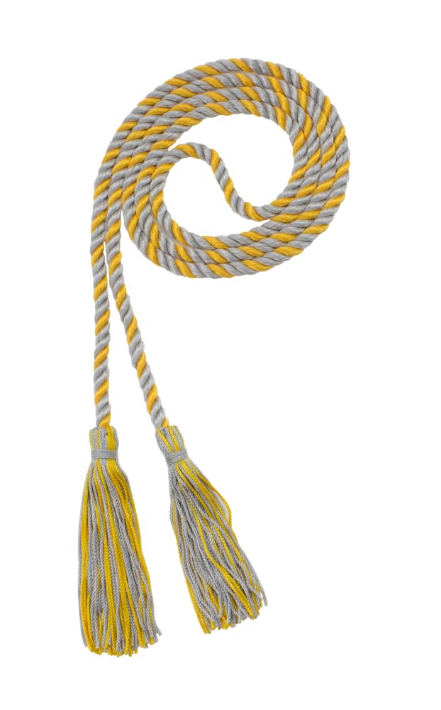 Tassel Depot Graduation Honor Cord - Gray/Gold - Every School Color Available - Made In Usa