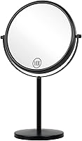 ALHAKIN 10X Magnifying Makeup Mirror - 8 Inch Double-Sided Tabletop Swivel Mirror for Bathroom Vanity, Black
