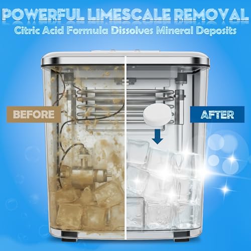 Image of Ice Machine Cleaner Tablets - Ice Maker Cleaner & Descaler for Countertop, Nugget & Commercial Units - Citric Acid-Based - 36 Tablets (Up to 1.5-Year Supply) - Removes Limescale & Odors