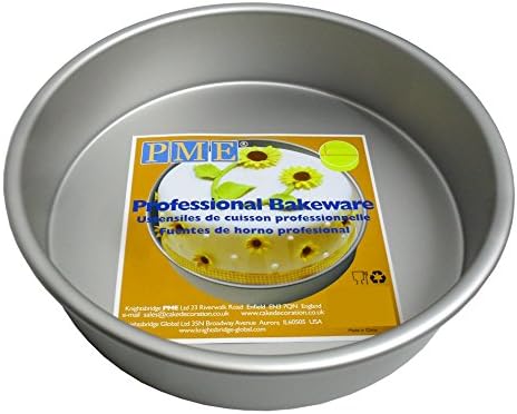 PME RND062 Anodised Aluminium Round Cake Pan 6 x 2-Inch Deep , Silver