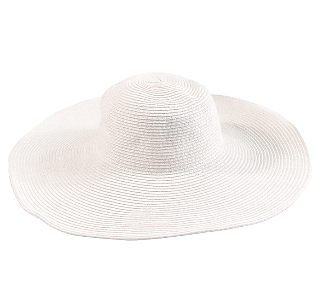 Bamboopack Sombrero de sol de paja de verano de las mujeres plegable de ala ancha protección solar sombrero de sol sombrero de playa gorra UPF 50+(blanco)