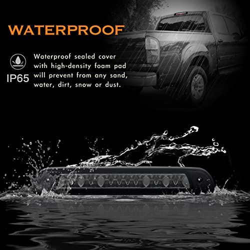 Image of Third 3rd Brake Light, LED High Mount Stop Light Replacement for 2000 2001 2002 2003 2004 2005 2006 Toyota Tundra, Rear Center Cab Roof Tail Cargo Lamp, Smoke lens