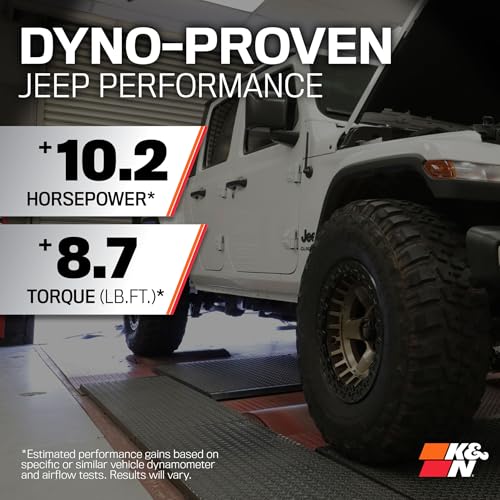 Image of K&N Cold Air Intake System: High-Flow Air Filter, Increase Performance & Towing: Compatible with 2012-2018 JEEP: Wrangler, Wrangler JK, 77-1566KP