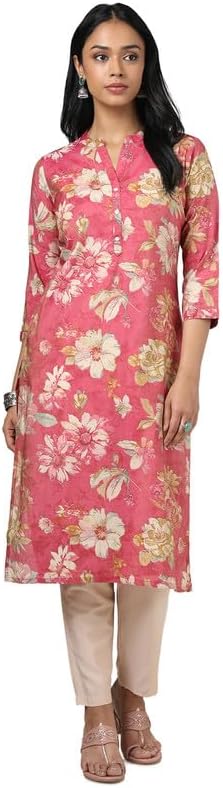 Soch Kurta Ladies Floral Print Tissue Paper Pink