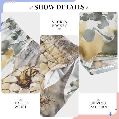 ZZXXB Bee Hive Boys Long Pants Soft Trousers Elastic Waist Kids Lounge Bottoms with Pockets S-XL4