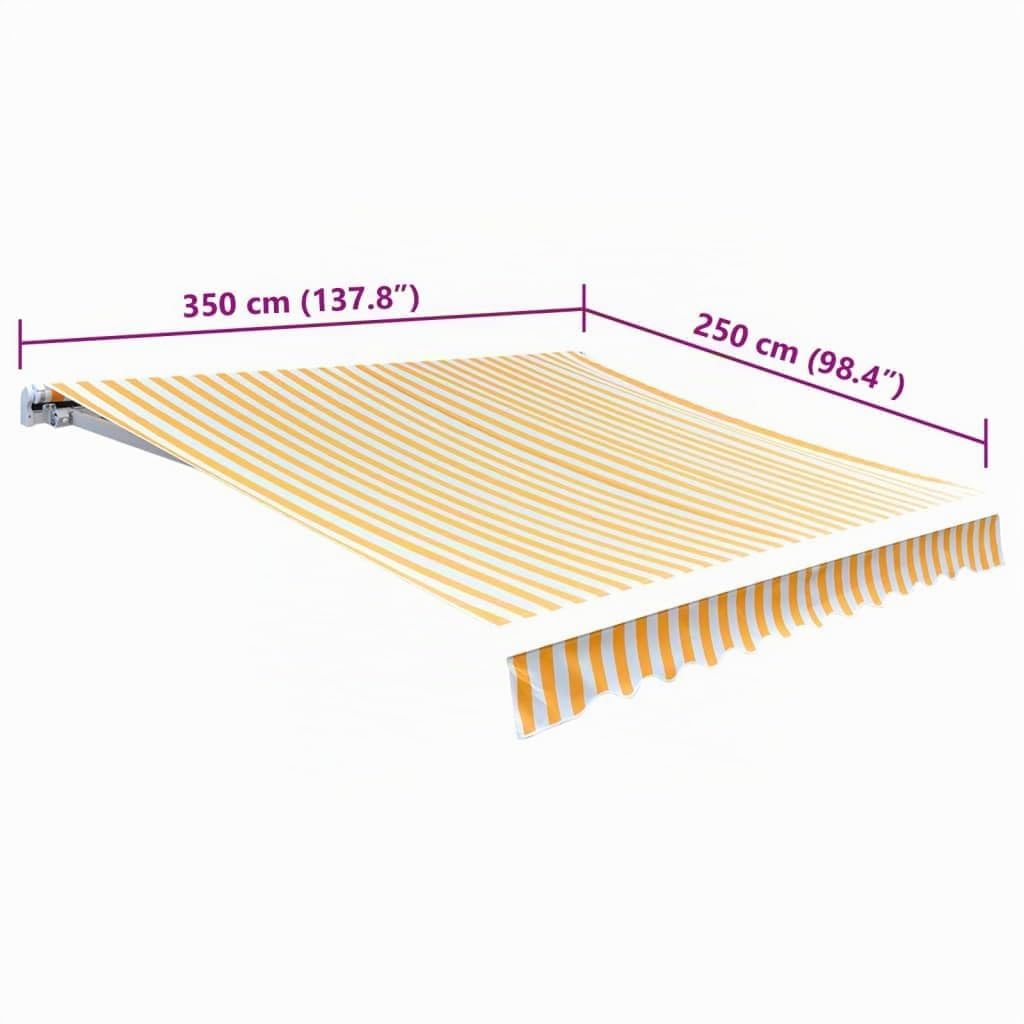 Tomostar Toile de Remplacement Store Banne, Toit de Rechange Tissu de Remplacement pour Auvent Orange et Blanc 350x250 cm