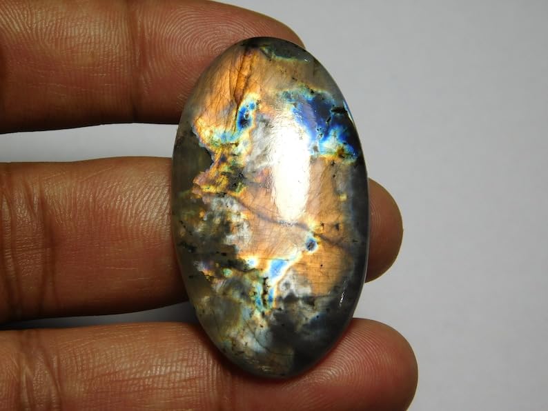 Labradorite naturelle cabochon ovale 46x26mm pour création bijoux
