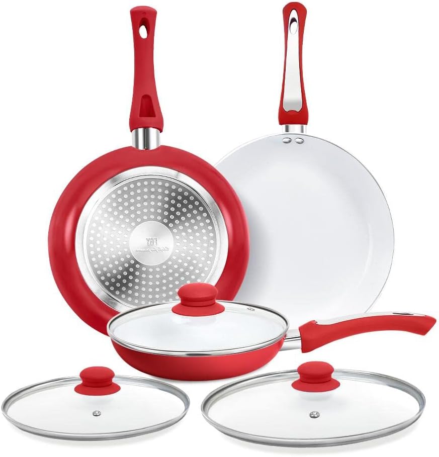 FGY 6 Pieces Nonstick Frying Pan Set with Induction Bottom