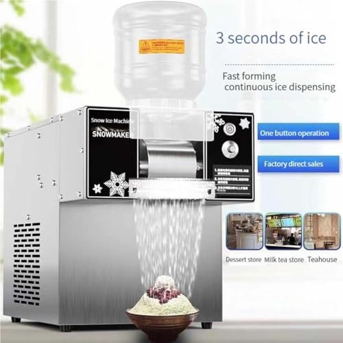 Commercial Ice Shaver Machine, 750W Electric Snow Cone Maker, Adjustable Speed, Durable Stainless Steel, Perfect for Snowflakes, Shaved Ice, and Ice Cream Treats