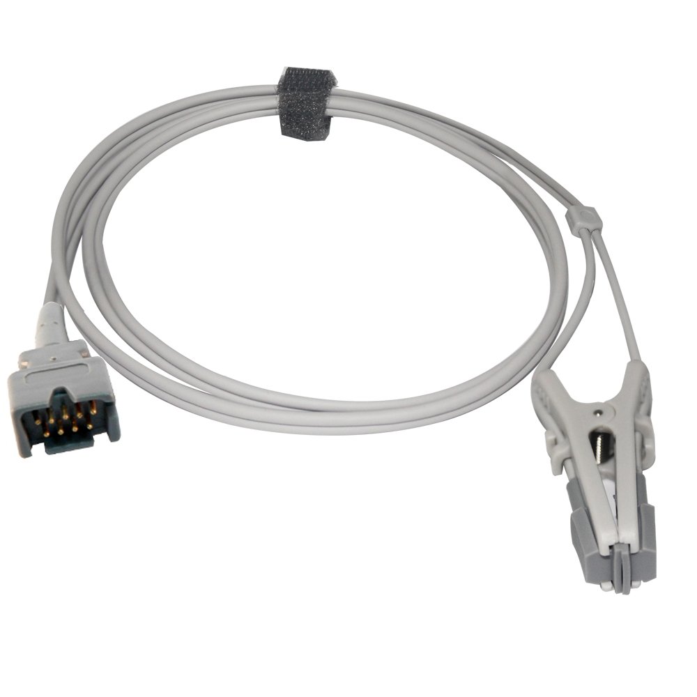 Sino-k Compatible Masimo Veterinary Spo2 Lingual Sensor Vet Ear Tongue 3.2 ft 9 Pins Connector FDA/CE Approved