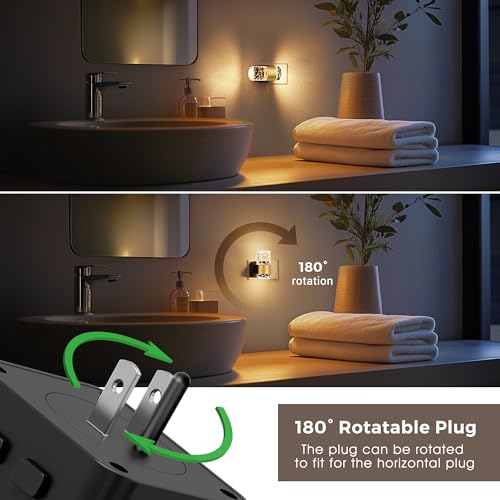 Image of L LOHAS LED Night Light,Dimmable Night Lights Plug into Wall with Remote Control, RGB Color Changing, Dusk to Dawn Sensor, Acrylic Bubble Nightlight for Bathroom