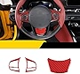 Fit For Toyota Supra GR A90 A91 MK5 2019-2022 Real Carbon Fiber Car Steering Wheel Buttons Decorative Panel Sticker Protective Car Interior Accessories 3 Pcs (Carbon Fiber Red)