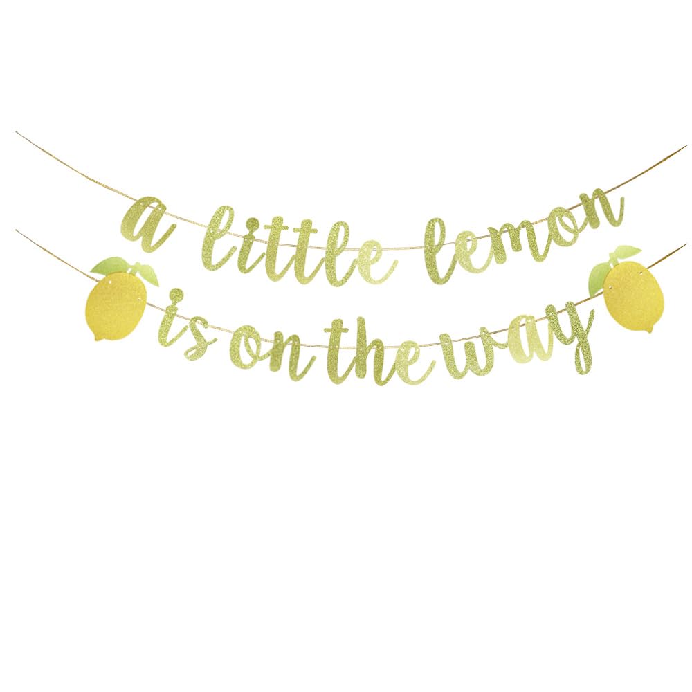 KUNGOON Gold Glitter Lemon Runner, Baby Shower Theme Party Decoration, Fruits Theme for Boys & Girls Birthday