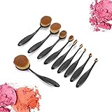 oval brushes set uses  Professionale Ovale cosmetici Make Up Set di pennelli – 10 pezzi – Make Up Brushes Set Spazzolini da denti di design nero Schwarz Pinsel Set