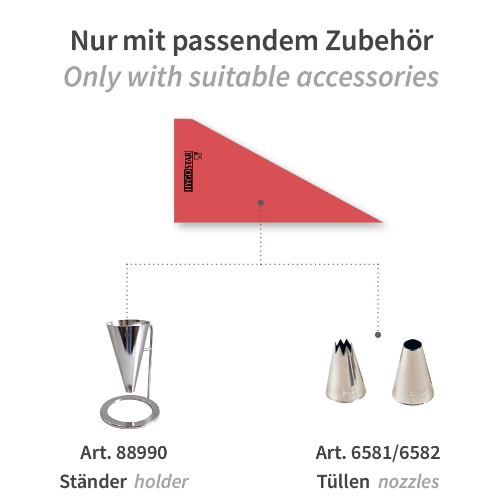 FRANZ MENSCH 370 Stück Hygostar Spritzbeutel Hot | LDPE, rot, Abrisse: 74, L: 59cm, B: 28cm, Karton, Einmal Spritzbeutel, Konditor Spritztüte