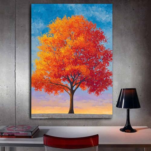 Affiche arbre d'automne multicolore et tableau salon grand format - 3