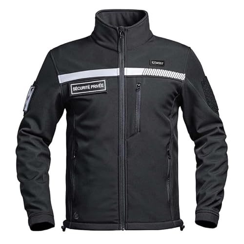 VESTE SOFTSHELL SÉCU-ONE HV-TAPE SÉCURITÉ PRIVÉE NOIR