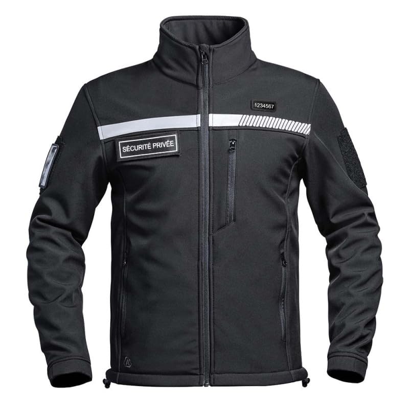 VESTE SOFTSHELL SÉCU-ONE HV-TAPE SÉCURITÉ PRIVÉE NOIR