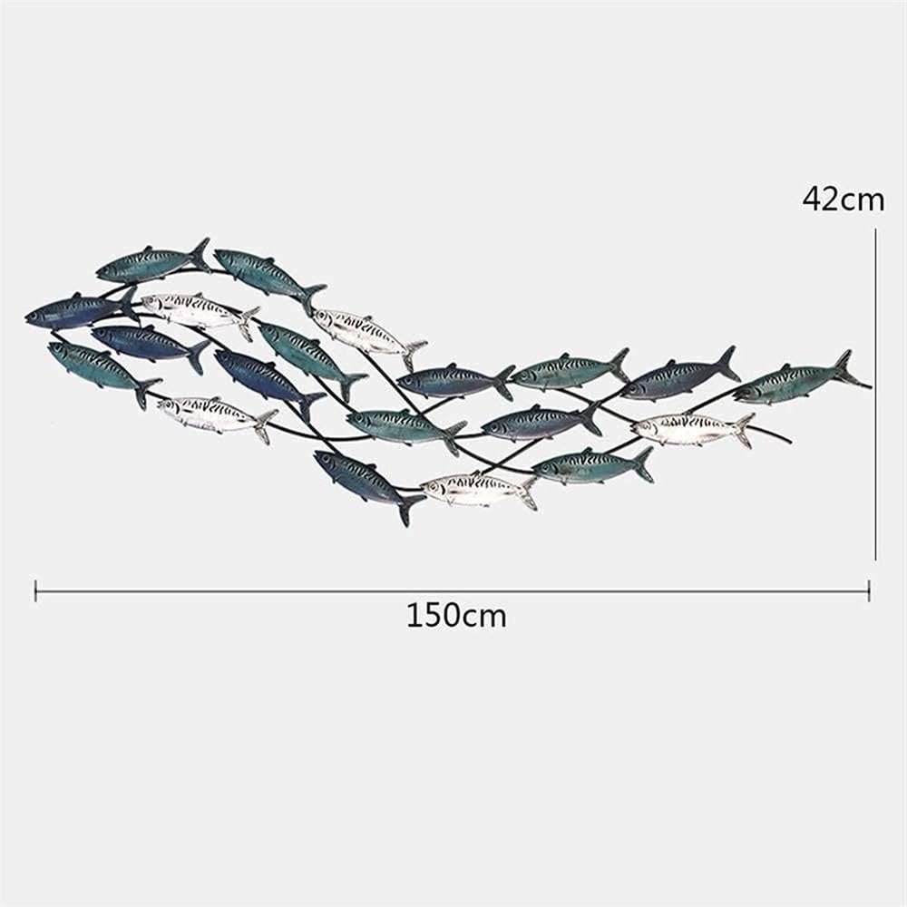 FLYUFO Adornos Pared Metalicos Peces, Hierro Forjado 3D Escultura de Pared de Metal Decorativa decoración Creativa para Colgar en la Pared en 3D para La Decoración del Hogar