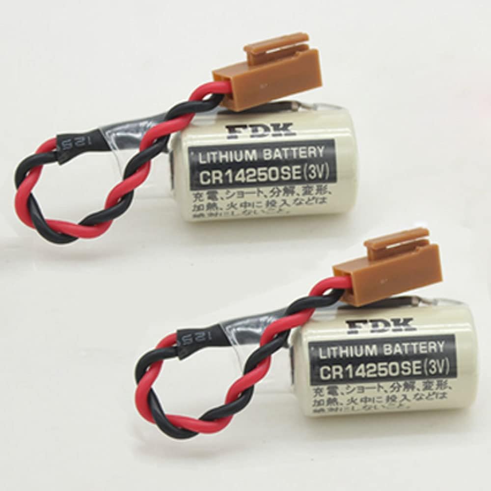 2PCS 1800mAh CR14250SE 3V Lithium Battery Replacement for Sanyo FDK 1/2AA PLC Battery with Brown Plug