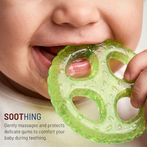 Image of Baybee Natural Silicone Baby Teether for 3-12 Months | Bpa Free Food Grade Soft Silicone Teething Relief Toys for Infants, Babies, Pack of 2 | Gum Safe Soothers Infant Oral Care & Baby Essentials Gift