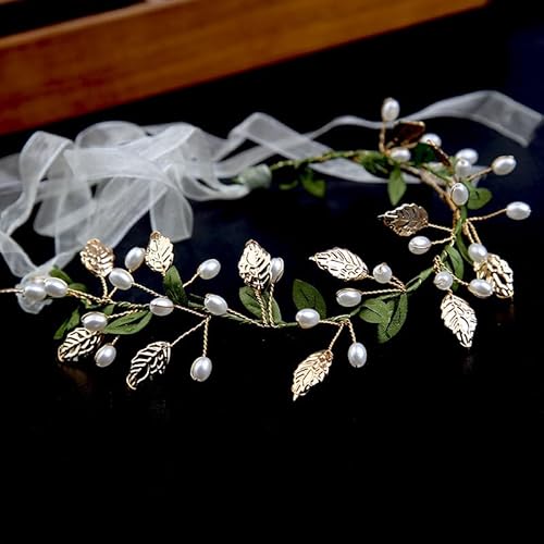 AHONEY Green Leaf Boho Headband for Women Girls Renaissance Accessories