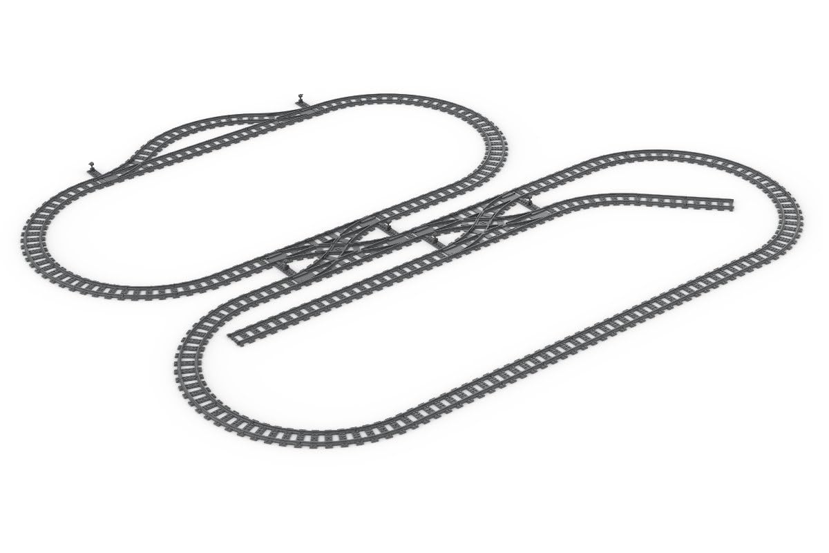 Klemmbausteine Schienen Set für Züge - Eisenbahn Gleise kompatibel mit Lego | Steinchenshop Gleisbausysteme mit hochwertigen Schienen aus formstabilem ABS - passt perfekt in bestehende City Bauwelten