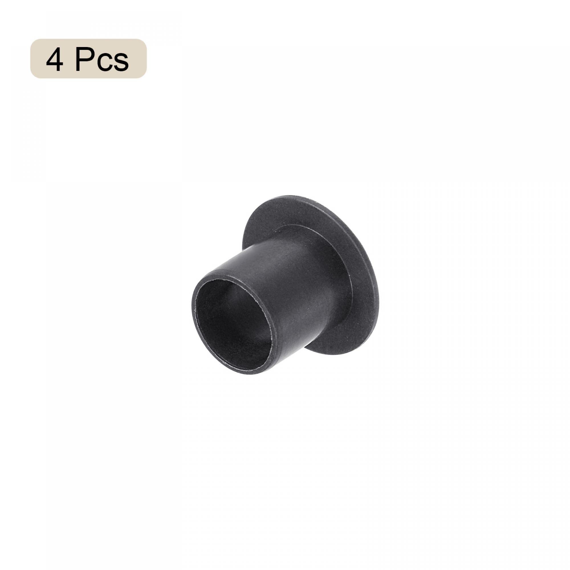 sourcing map Rodamientos de manga con brida de 6 mm, diámetro 7 mm, diámetro exterior 8 mm, bujes sin aceite envueltos en POM, color negro, 4 unidades