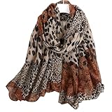 Écharpe Imprimée Léopard, 180*90cm Foulard Femme En Motif Léopard Animal Motif Châle, Accessoires Chics Écharpe à Imprimé Foulard Femme Grande Rectangulaire pour Toutes les Occasions Idéal