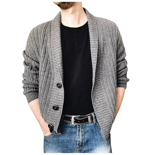 Jerséis cárdigan con cuello chal y chaqueta de abrigo cálido para el día a día